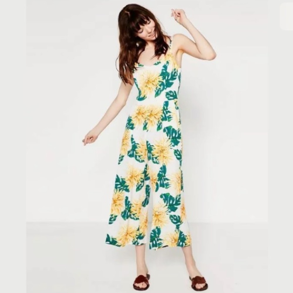 Zara Floral Jumpsuit in Yellow and Green
